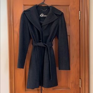 Grey wool dress coat
